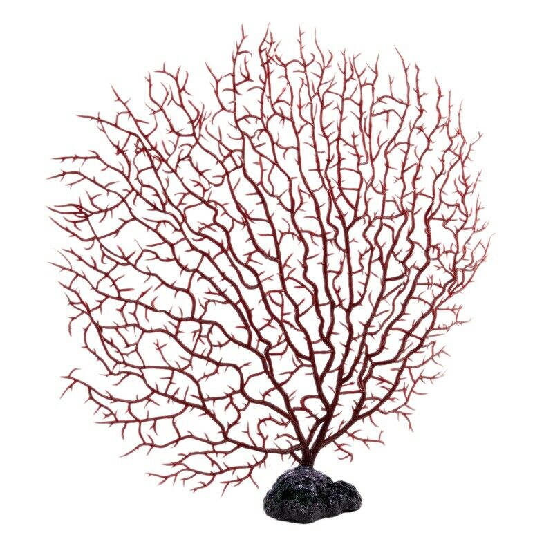 9" Height Red Plastic Coral Decoration for Aquarium Fish Tank V6A9