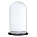Decorative Glass Cloche Bell Jar Dome with Wooden Base Display Decor_Black F