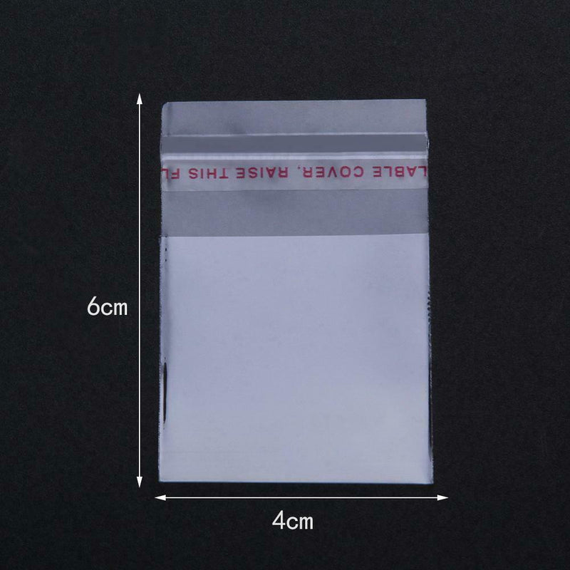 100pcs Clear OPP Bags Self Adhesive Seal Plastic Sequins Jewelry Container