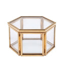 Geometric Clear Glass Jewelry Box Jewelry Organizer Holder Tabletop Succule D7C8