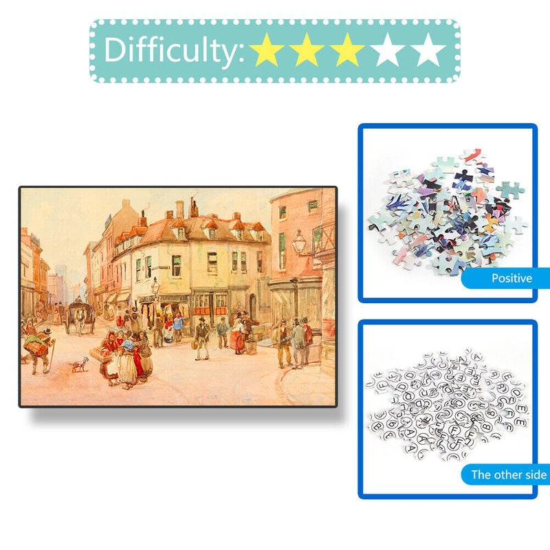 1000pcs DIY Puzzle Oil Painting Town Street Jigsaw Assembling Art Pictures