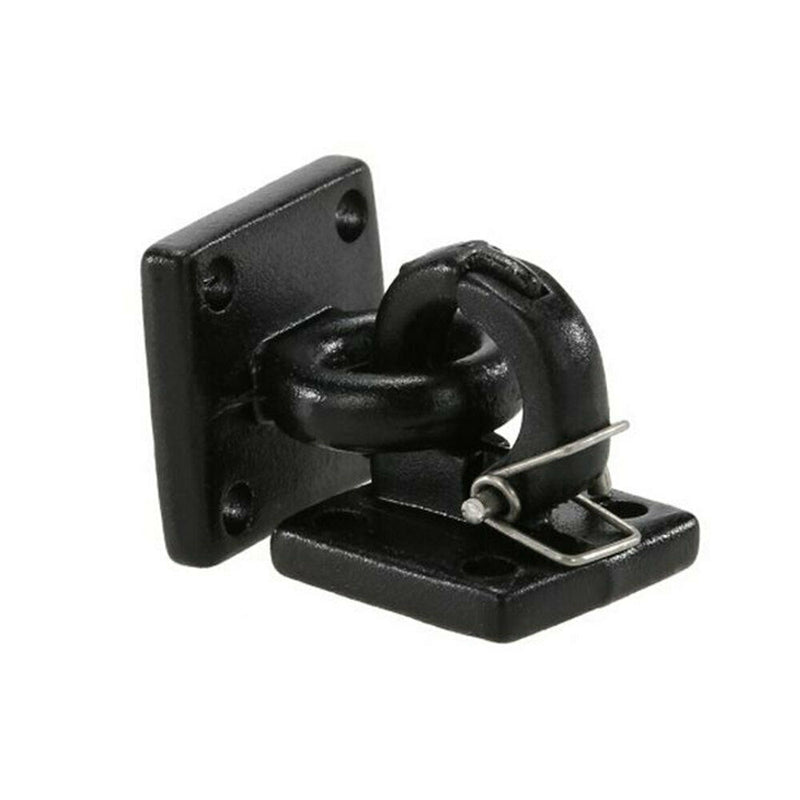 Black Metal Pintle Hook and Lunette Ring for RC Crawler 1:10 Hitch Trailer