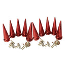 10 Sets Copper Cone Screw Stud Leathercraft Rivet Bullets Spike Decor Red