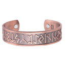 Viking Runes Wide Elastic Cuff Bangle Bracelet Wristband Jewelry Rose Copper