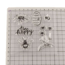 Happy Bee and flower honeycomb Silicone Stamp DIY Scrapbooking Photo Album De MO