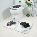 3pcs/set Elephant Print Anti Slip Water Absorb Floor Rugs Carpet Bath Mats