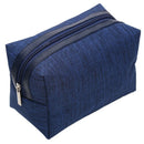 Blue Women Men Travel Cosmetic Bag Multifunction Zipper Small Makeup Toilet