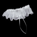Prom Sexy Bridal Rhinestone With Bow Wedding Garter Satin Toss -Ivory
