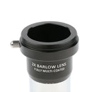 Metal T-Adapter/2X Barlow Lens 1.25-inch Fully Multi-Coated for Telescope