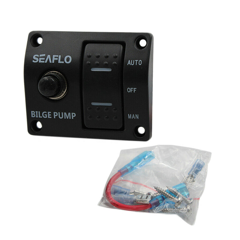 Bilge Pump Switch Panel Auto/Off/Manual Rocker Switch 12 volt with Fuse
