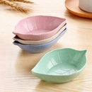 Leaves Shape Baby Kids Dish Bowl Wheat Straw Soy Sauce Dish Rice Bowl Plate G3E6