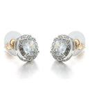 1Pair Crystal Women's Nice Zircon Inlaid Ear Stud Platinum Plated Earrings TR