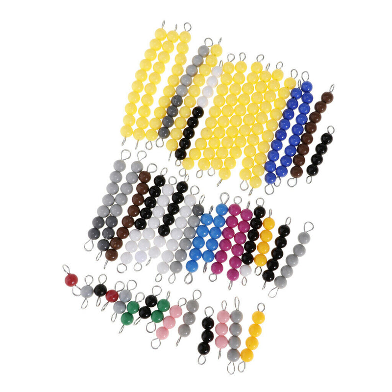 Montessori Teaching Material - 20Pcs 10 Beads Bars with 4 Set of 1-9 Beads Bar,