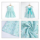 Children Dresses Girls Sleeveless Flower Print Bow Decor Backless Princess  D2O7