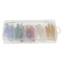 50pcs Soft Plastic Bass Fishing Lure Bait with Jig Head Worm Hooks Lure Box