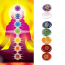 7Pcs/Set Engraved Spiritual Healing Meditation Palm Chakra J5T8 Reiki Stone N2S7