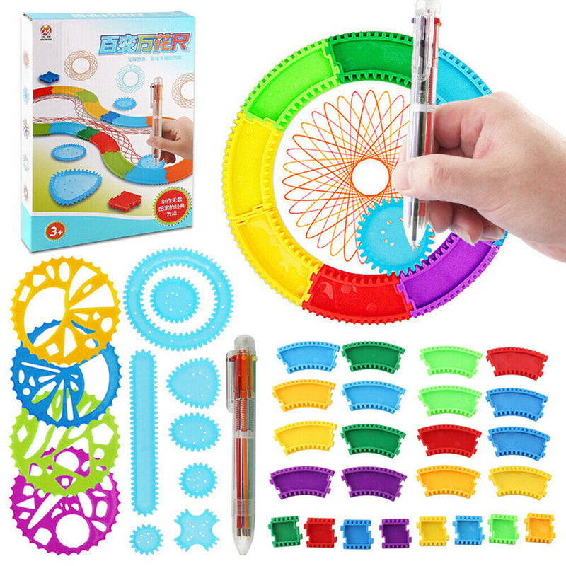 Drawing Toys Set Early Learning Painting Wheels Interlocking Gears Geometric