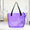 Clear PVC Transparent Shopping Bag Shoulder Handbag Women Totes (Purple)
