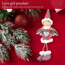 Christmas Plaid Wings Love Girl Pendant Hanging Ornament for Kids Gifts (A)