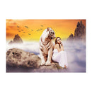 Beauty Tiger Round Diamond Painting 5D Full Drill Cross Stitch Art Drawing