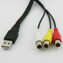 1Pc Usb Male Plug To 3 Rca Female Adapter Audio Converter Video Av A/V Cabl