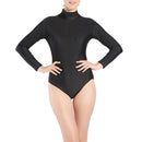 Women One Piece Swimsuit Long Sleeve High Neck Zipper Back Bodysuit Jumpsuit