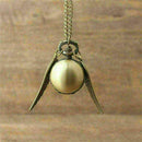 Steampunk Snitch Pocket Watch Necklace Quidditch Wing Clock U3Z9 Pendant Y2 X1L4