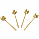 4pcs/Set Round Shape Coffee Spoon Stainless Steel Mini Teaspoons Sugar Dess I7T5