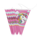 10X Unicorn Flags Hanging Paper Flags Banner Garland For Birthday Party Decor Z