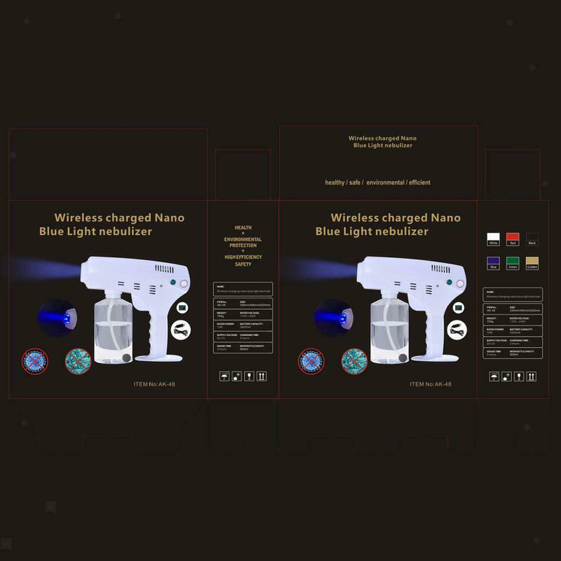 Electric Blue Light Nano Steam Spray Gun 600ml Fogging Paint Sprayer Machine