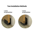 2Pcs Wall-Mounted Sliding Barn Door Bottom Rail with Adjustable Bracket M6B1