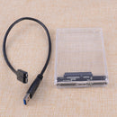 Transparent 2.5" USB 3.0 External Hard Drive Enclosure Case SATA HDD SSD Case