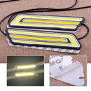 2PCS COB Flexible DRL Car Daylight LED Daytime Running Light Strip White+Yellow