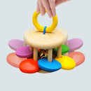 4pcs Wooden Hand Ring Bell Baby Kid Bed Rattles Musical Education Gift Toys A