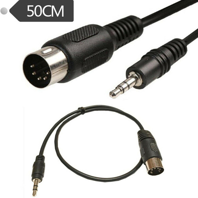 1Pc 5 Pin Din MIDI male to 3.5mm male plug stereo jack audio adapter ca 3C