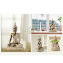 2 Pieces The Hue Cottage Seated Meditation Buddha Deity Sandstone Statue