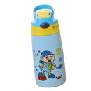 400ml Child Spill-Proof Sippy Vacuum Cup with Straw School Outdoor Sky Blue