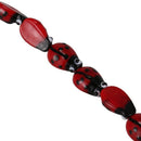 20Pcs Ladybug Lampwork Glass Spacer Beads Red 15x10mm