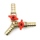 3Way Tee Brass Y Shut off Ball Valve 5/16" 8mm Barb Fuel Gas Oil / Valve Clamp3C