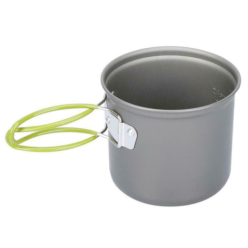 DS-101 Outdoor Camping Cookware Set Portale Green Handle Tableware Pot