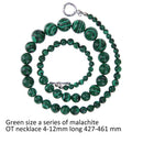 Charm Green Malachite Necklace OT Clasps Round Beads Necklace Women Jewelry