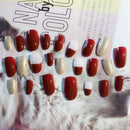 24pcs lady women's french style diy manicure art tips false nails with g!j