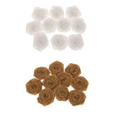 20Pcs Rustic Flower Rose Wedding Burlap Hessian Jute Retro Decor White+Brown