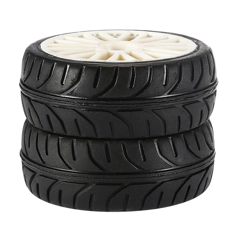 1 Pair Rubber Tyres Wheels for 1/10 RC Car Truck Parts HPI HSP Hobao Savage XS