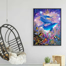 Diamond Painting Undersea Dolphin DIY Full Round Drill Wall Picture 30x40cm
