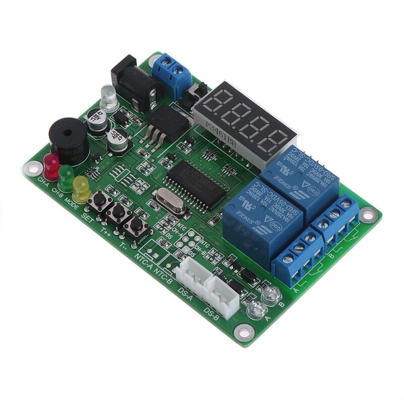 2-CH 5-24V Digital LED Display Intelligent Temperature Controller with 2 probe