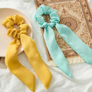 Fashion Chiffon Ribbon Girl Hair Ponytail Elasticity Solid Color Headwear A I1J4