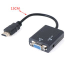 HDMI to VGA Adapter HDMI VGA Converter Cable Support 1080P with Audio Cable   Hn