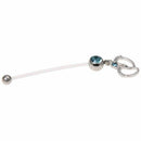 Flexible Pregnancy Maternity Belly Navel Bar Ring Body Piercing Baby Feet B T7Q5