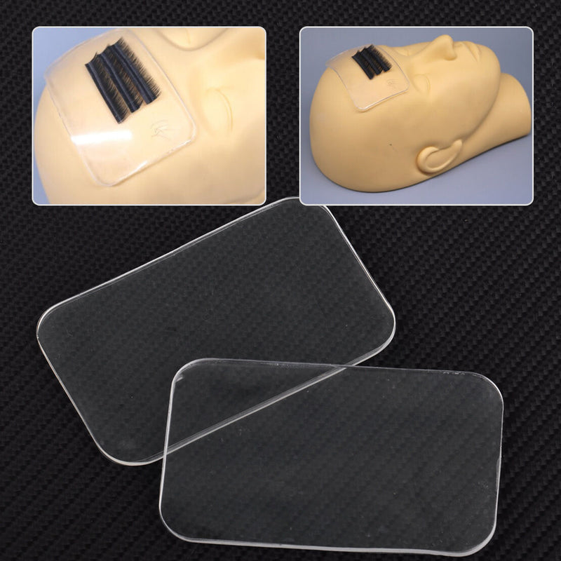 4pcs Clear Silicone Eyelash Extension Stand Pallet Pad Eye Lash Tray Holder Tool